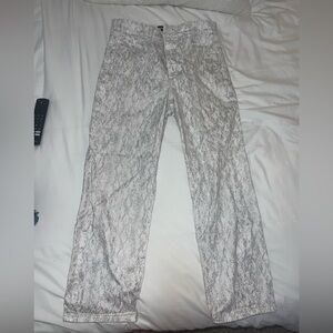 Express White Cropped Straight Jeans